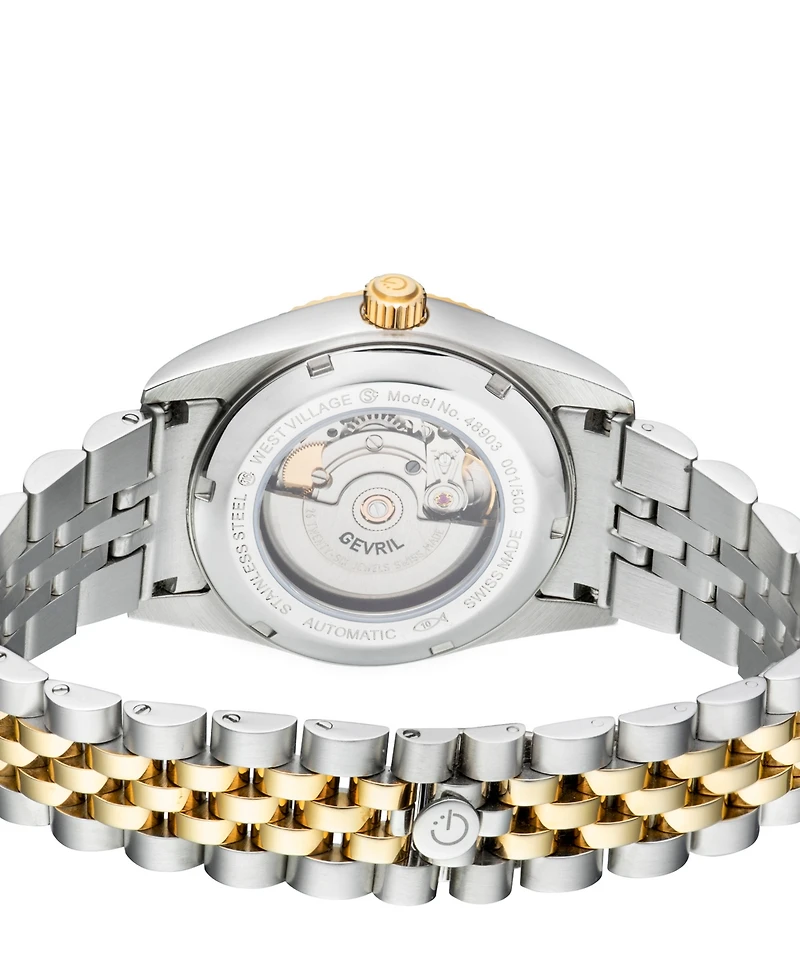 Gevril Men's West Village Swiss Automatic Two-Toned Ss Ipyg Stainless Steel Bracelet Watch 40mm