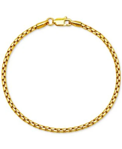 Rounded Box Link Chain Bracelets In 14k Gold