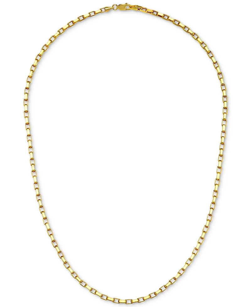 Elongated Box Link 20" Chain Necklace (3mm) in 14k Gold