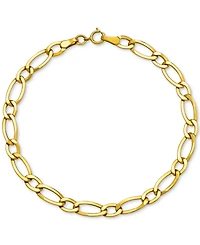 Figaro Polished Link Chain Bracelet in 10k Gold