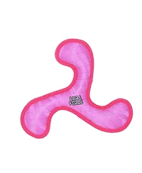 DuraForce Boomerang Tiger Pink-Pink, Durable Plush Squeaky Dog Toy