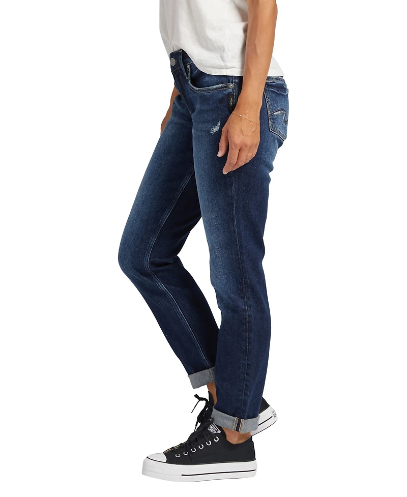 Silver Jeans Co. Women's Boyfriend Mid Rise Slim Leg Jeans