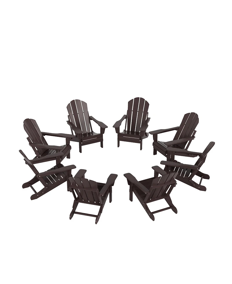 WestinTrends All-Weather Contoured Outdoor Poly Folding Adirondack Chair (Set of 8)