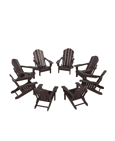 WestinTrends All-Weather Contoured Outdoor Poly Folding Adirondack Chair (Set of 8)