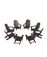 WestinTrends All-Weather Contoured Outdoor Poly Folding Adirondack Chair (Set of 8)