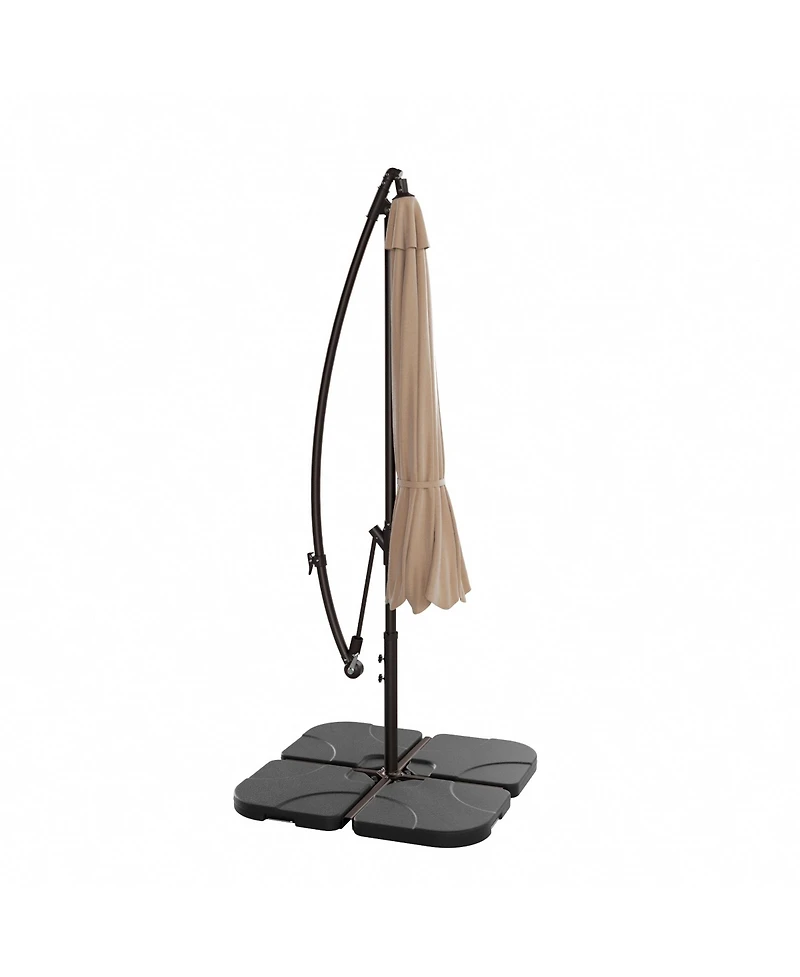 Westintrends 10 ft Outdoor Patio Cantilever Umbrella with Weight Base