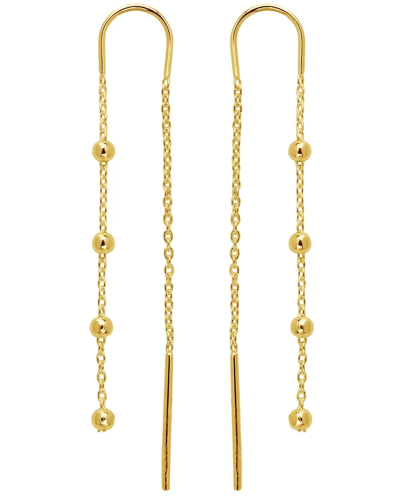 Giani Bernini Polished Ball Chain Threader Drop Earrings 18k Gold-Plated Sterling Silver, Created for Macy's (Also Silver)