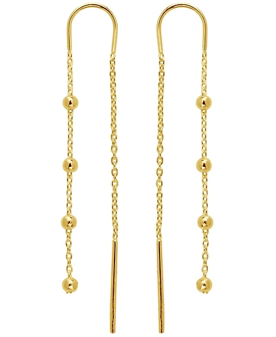 Giani Bernini Polished Ball Chain Threader Drop Earrings 18k Gold-Plated Sterling Silver, Created for Macy's (Also Silver)