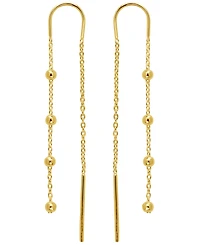 Giani Bernini Polished Ball Chain Threader Drop Earrings 18k Gold-Plated Sterling Silver, Created for Macy's (Also Silver)