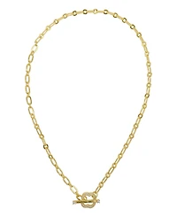 Adornia Plated Crystal Clover Toggle Necklace