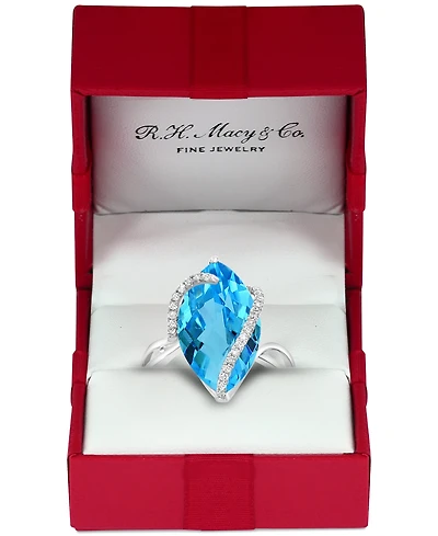 Sunset by Effy Marquise-Cut Lemon Quartz (6-7/8 ct. t.w.) and Diamond (1/8 ct. t.w.) Wrap Ring in 14k Gold (Also in Blue Topaz, Smokey Quartz, & Green