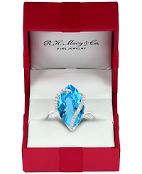 Sunset by Effy Marquise-Cut Lemon Quartz (6-7/8 ct. t.w.) and Diamond (1/8 ct. t.w.) Wrap Ring in 14k Gold (Also in Blue Topaz, Smokey Quartz, & Green