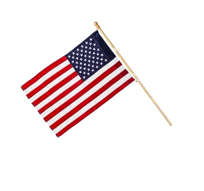 Evergreen American Flag with Wooden Flag Pole & Bracket Kit