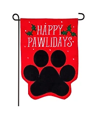 Evergreen Happy Pawlidays Garden Burlap Flag