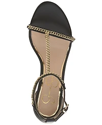 Jessica Simpson Women's Qiven T-Strap Chain Heeled Dress Sandals