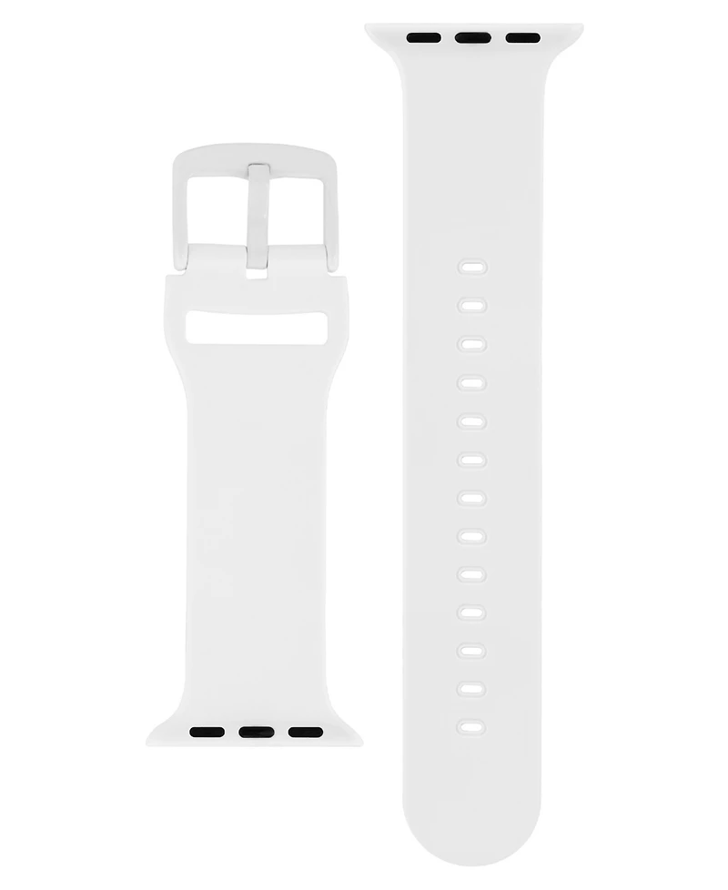 WITHit White Silicone Keeperless Band designed for Apple Watch 42mm (Series 1-3 only) & 44/45/46/49mm (Ultra & Ultra 2)