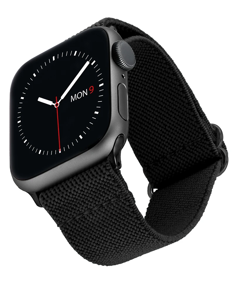WITHit Black Woven Elastic Band designed for Apple Watch 42mm (Series 1-3 only) & 44/45/46/49mm (Ultra & Ultra 2)