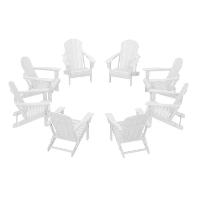 WestinTrends All-Weather Contoured Outdoor Poly Folding Adirondack Chair (Set of 8)