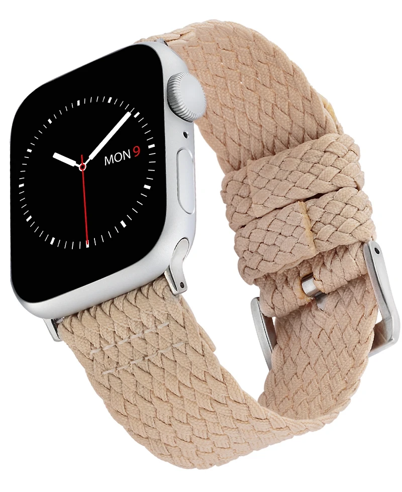 WITHit Tan Woven Perlon Band designed for Apple Watch 42mm (Series 1-3 only) & 44/45/46/49mm (Ultra & Ultra 2)
