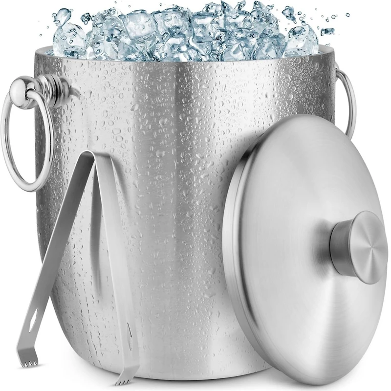 Premium Stainless Steel Double Wall Insulated Ice Bucket Kit