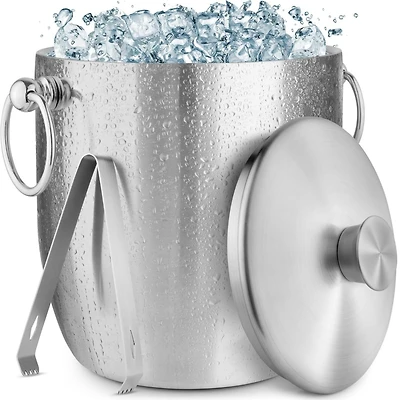 Premium Stainless Steel Double Wall Insulated Ice Bucket Kit