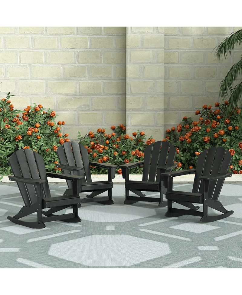WestinTrends Outdoor Adirondack Rocking Chair (Set of 4)