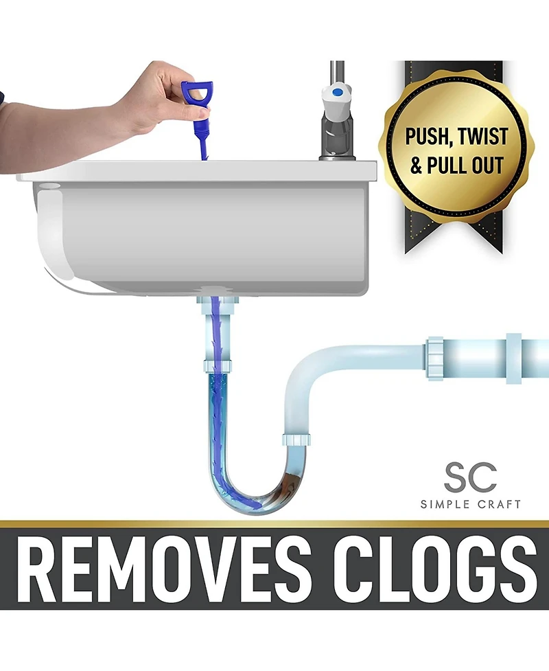 20-Inch Plumbing Snake Drain Clog Remover - 3 Pack