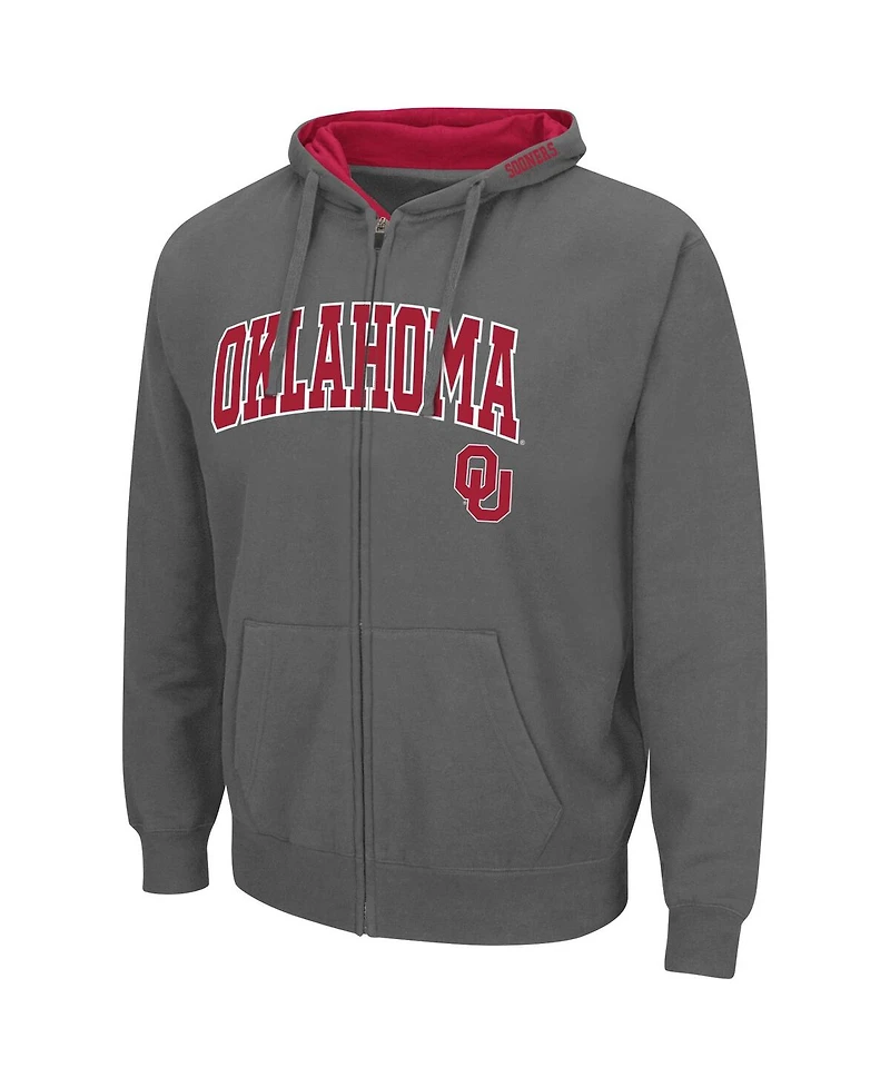 Men's Colosseum Oklahoma Sooners Arch & Team Logo 3.0 Full-Zip Hoodie