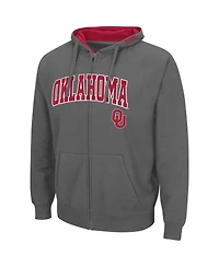 Men's Colosseum Oklahoma Sooners Arch & Team Logo 3.0 Full-Zip Hoodie