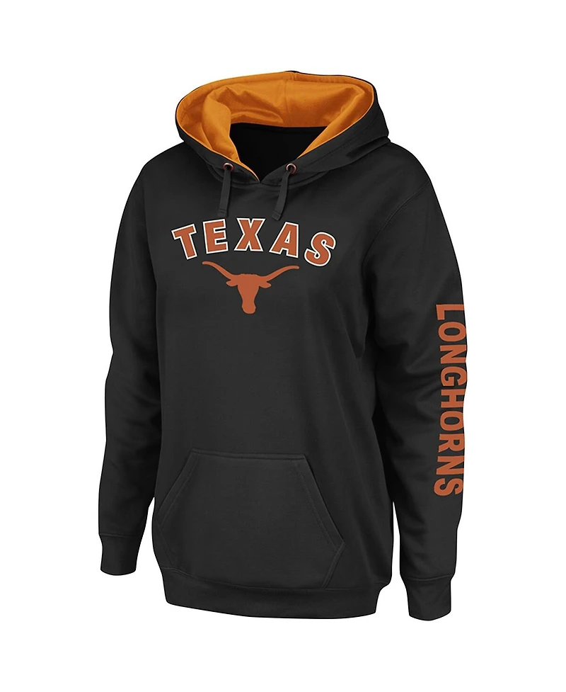 Women's Colosseum Black Texas Longhorns Loud and Proud Pullover Hoodie