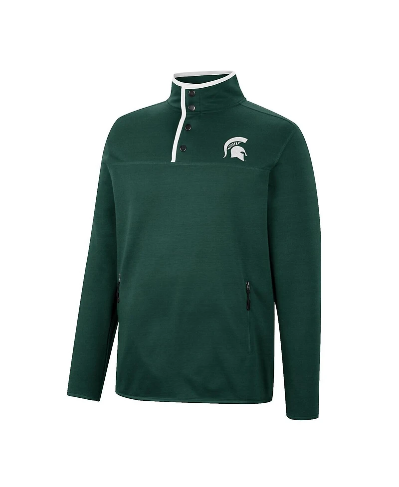 Men's Colosseum Green Michigan State Spartans Rebound Quarter-Snap Jacket