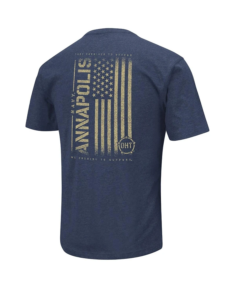Men's Colosseum Navy Navy Midshipmen Oht Military-Inspired Appreciation Flag 2.0 T-shirt
