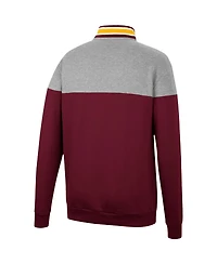 Men's Colosseum Maroon, Heather Gray Minnesota Golden Gophers Be the Ball Quarter-Zip Top