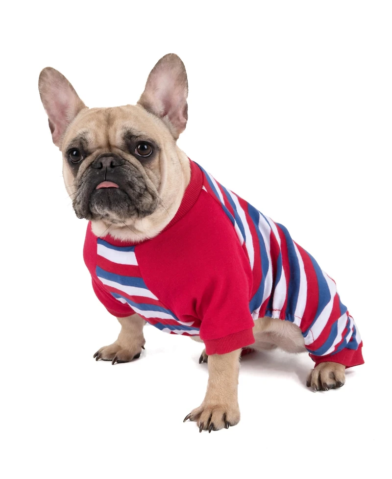 Leveret Dog Cotton Pajama Striped Red White and Blue