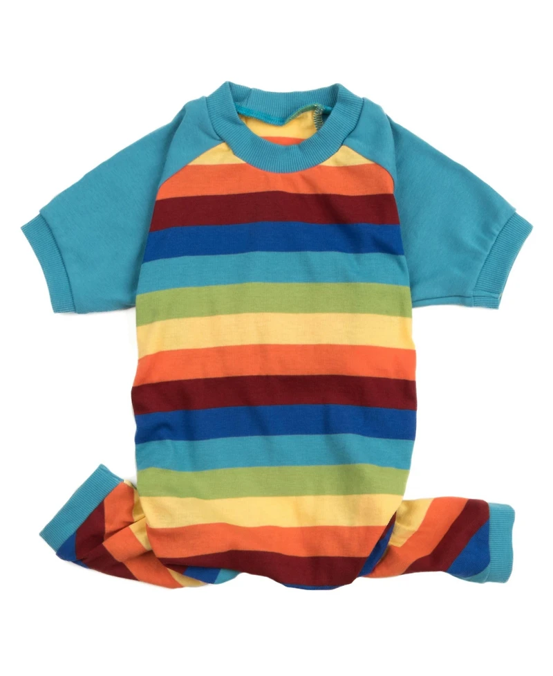 Leveret Dog Cotton Pajama Striped Colorful Boys