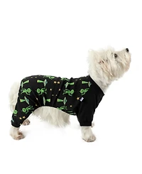 Leveret Dog Cotton Pajamas, Alien Print, Matching Family Halloween Pajamas