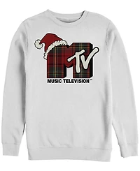 Fifth Sun Men's Mtv Plaid Christmas Crew Fleece Pullover