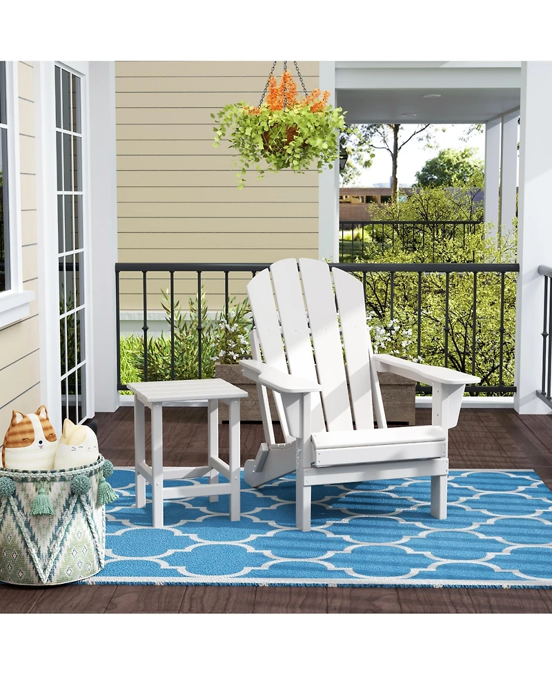 WestinTrends -Piece Set Outdoor Folding Adirondack Chairs with Side Table
