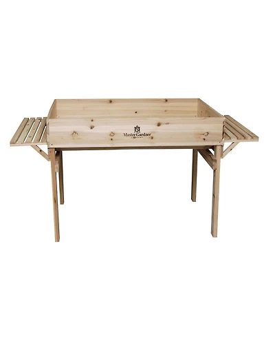 Master Gardner Company Master Gardner Raised Bed Garden Table, Light Brown Wood, 3 x 4 ft