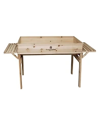 Master Gardner Company Master Gardner Raised Bed Garden Table, Light Brown Wood, 3 x 4 ft
