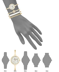 Anne Klein Women's Gold-Tone Alloy Bangle Fashion Watch 41mm Set 4 Pieces