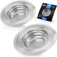 Wide Rim 4.5” Diameter Stainless Steel Sink Strainer (2 Pack)