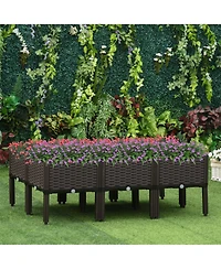 Outsunny 6 Piece Raised Garden Bed Set, Self Watering & Draining