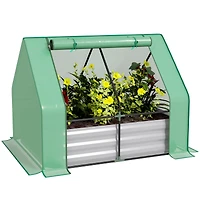 Outsunny Raised Garden Bed with Cover, Mini house,
