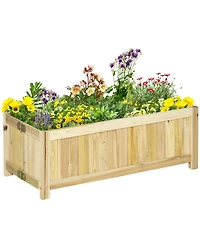 28''x12'' Foldable Raised Garden Bed Wood Planter Flower Planting Box