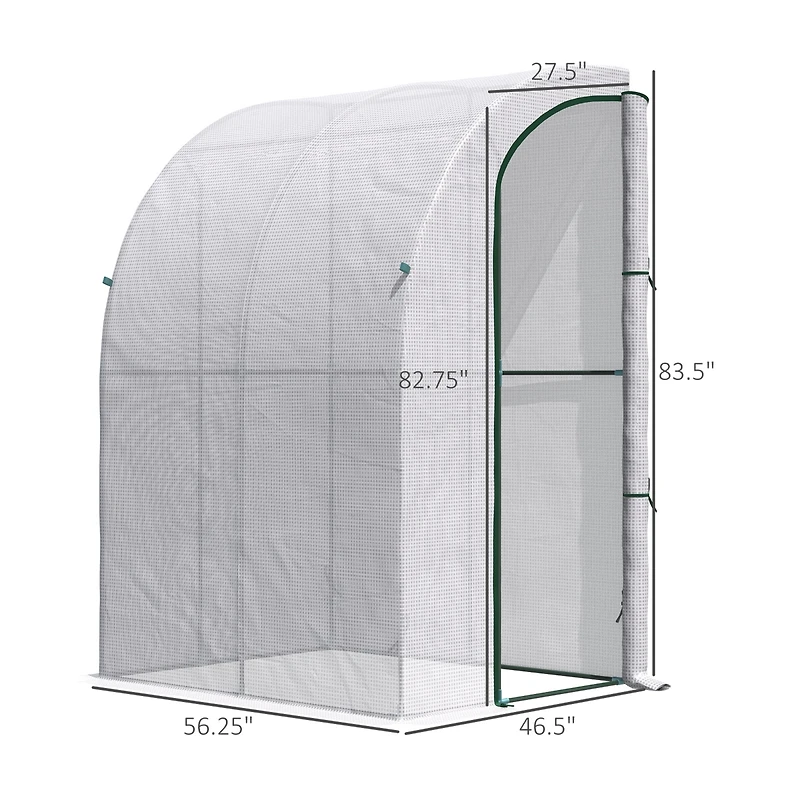 Outsunny 5' x 4' x 7' Outdoor Walk-in Lean-to house, Pe Cover,