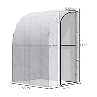 Outsunny 5' x 4' x 7' Outdoor Walk-in Lean-to house, Pe Cover,