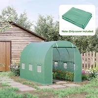 Outsunny Additional Hot House / Plant Nursery Cover & Tarp w/ Zipper Door Green
