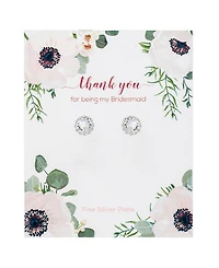 Macy's Round Crystal Stud Earrings (1 ct. t.w.) in Fine Silver Plated Brass