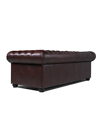 Alexandon Leather Chesterfield Tufted Sofa with Roll Arm